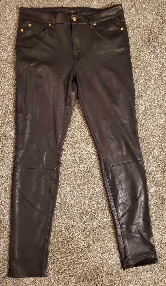 7 for all Mankind pebbled leather-like pant